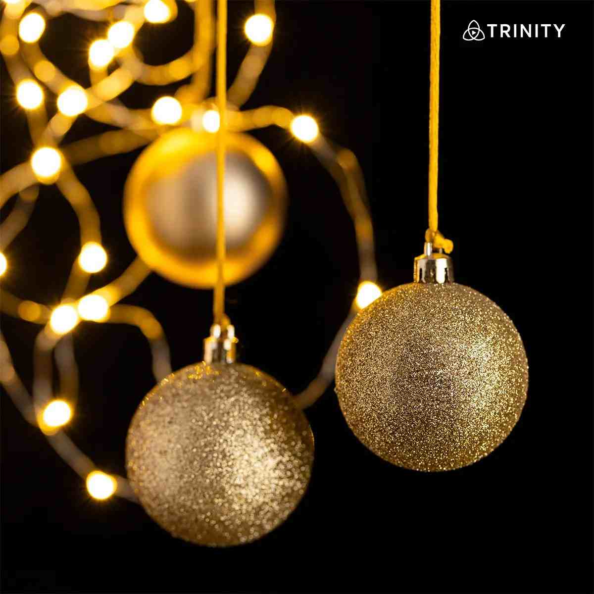 BOLA NATAL 8CM C/GLITER DOURADO